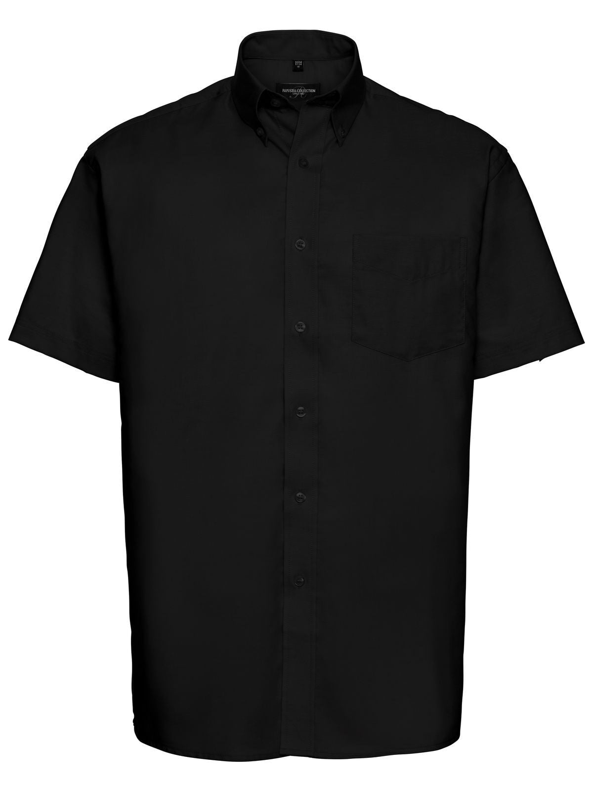 Short Sleeve Easy Care Oxford Shirt Herren Hemd / Bluse – Russell – Farbe Schwarz – individuell veredelbar