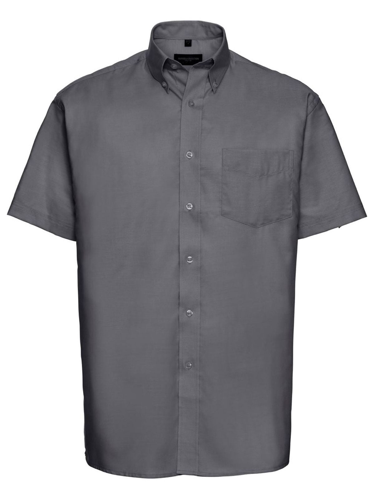 Short Sleeve Easy Care Oxford Shirt Herren Hemd / Bluse – Russell – Farbe silver – individuell veredelbar