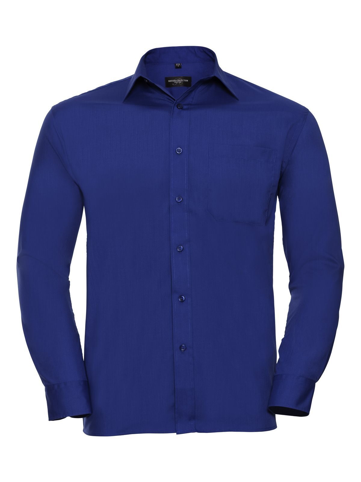 Long Sleeve PolyCotton Poplin Shirt Herren Hemd / Bluse – Russell – Farbe bright royal – individuell veredelbar