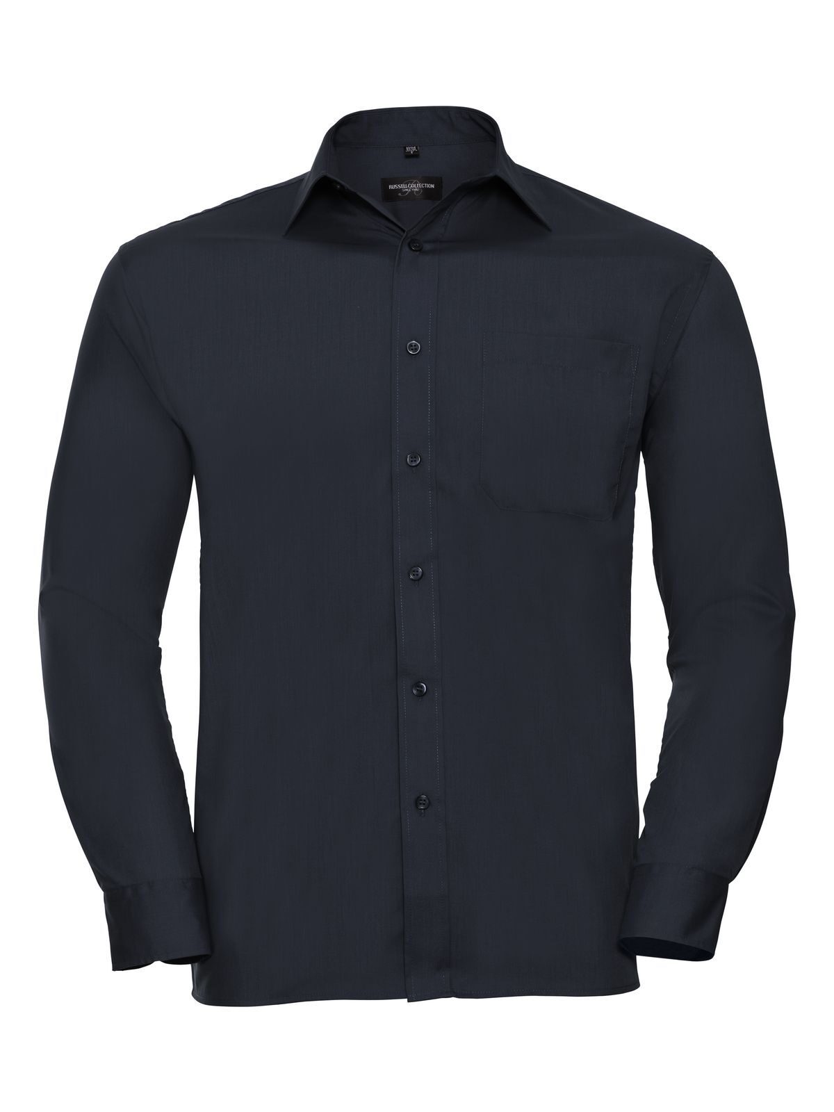 Long Sleeve PolyCotton Poplin Shirt Herren Hemd / Bluse – Russell – Farbe french navy – individuell veredelbar