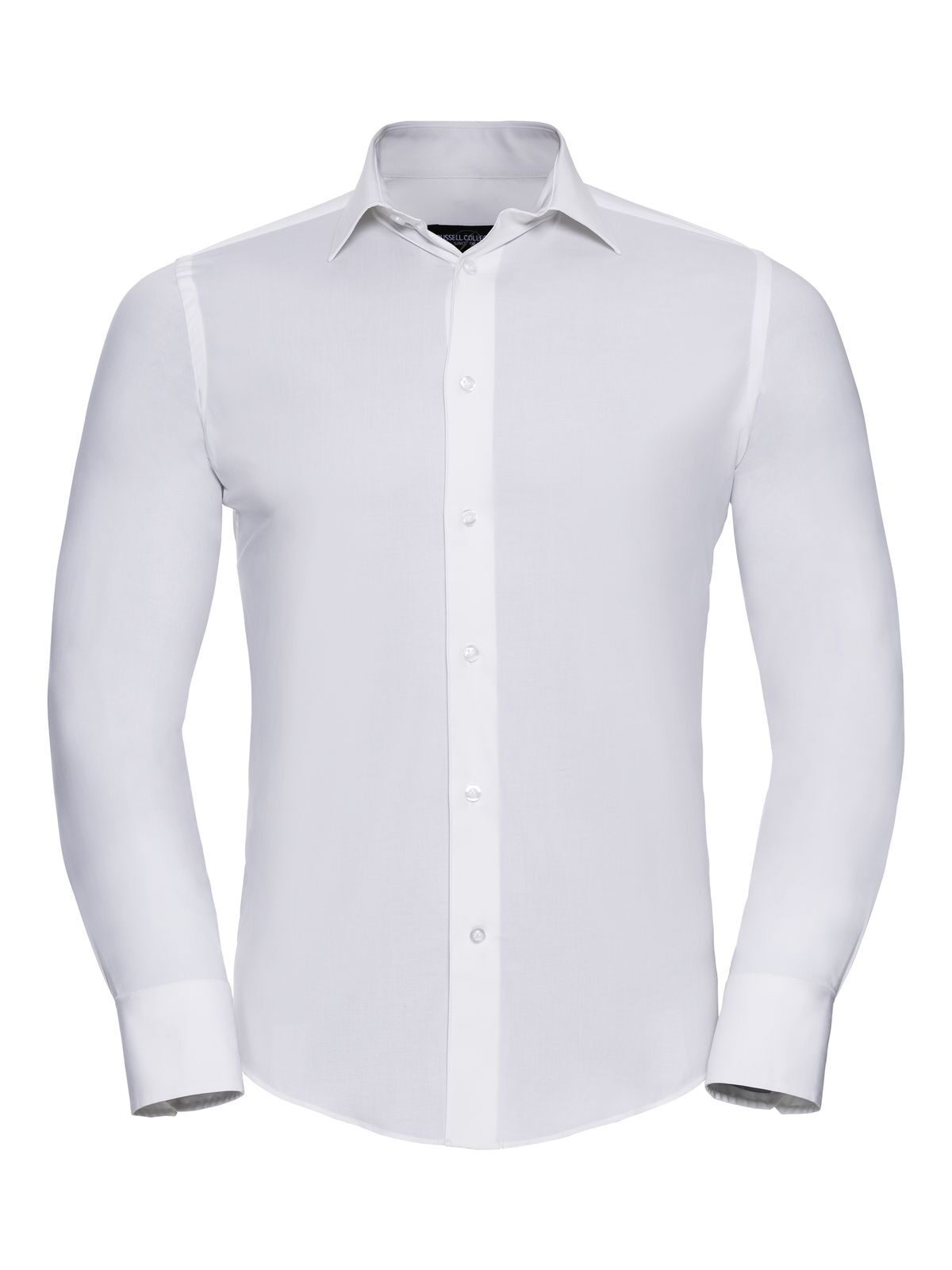 Long Sleeve Easy Care Fitted Shirt Herren Hemd / Bluse – Russell – Farbe Weiß – individuell veredelbar