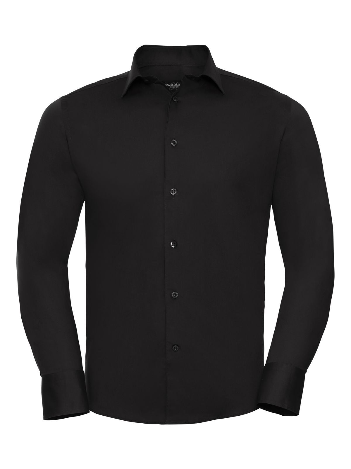 Long Sleeve Easy Care Fitted Shirt Herren Hemd / Bluse – Russell – Farbe Schwarz – individuell veredelbar