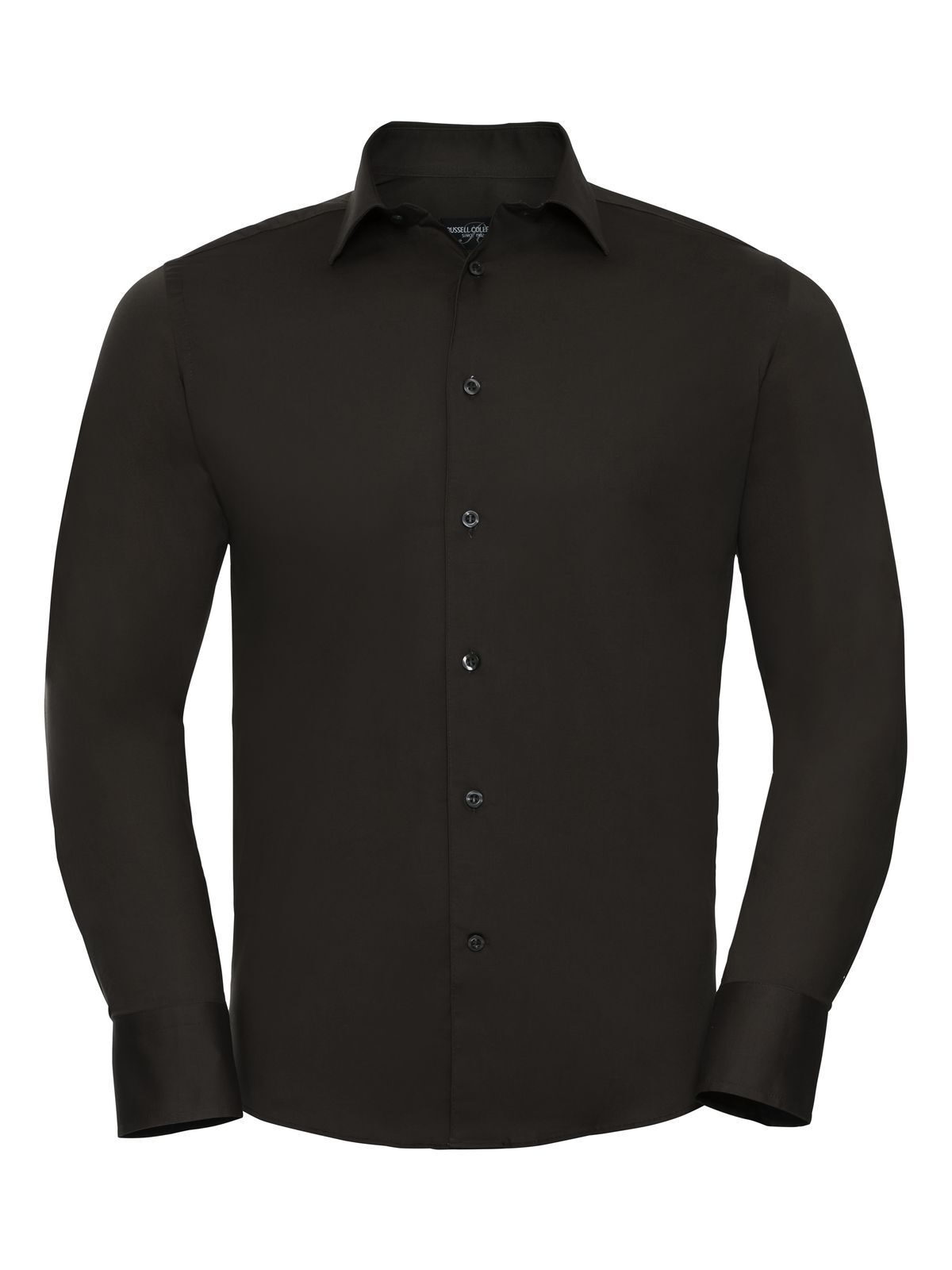 Long Sleeve Easy Care Fitted Shirt Herren Hemd / Bluse – Russell – Farbe Schokolade – individuell veredelbar