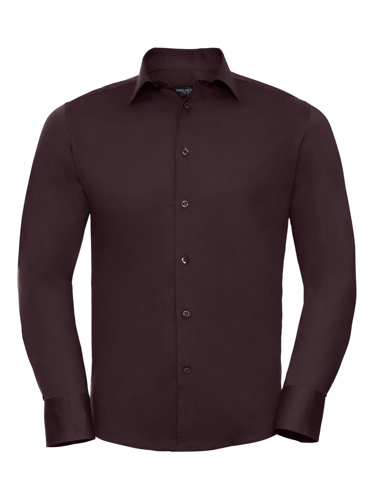 Long Sleeve Easy Care Fitted Shirt Herren Hemd / Bluse – Russell – Farbe port – individuell veredelbar