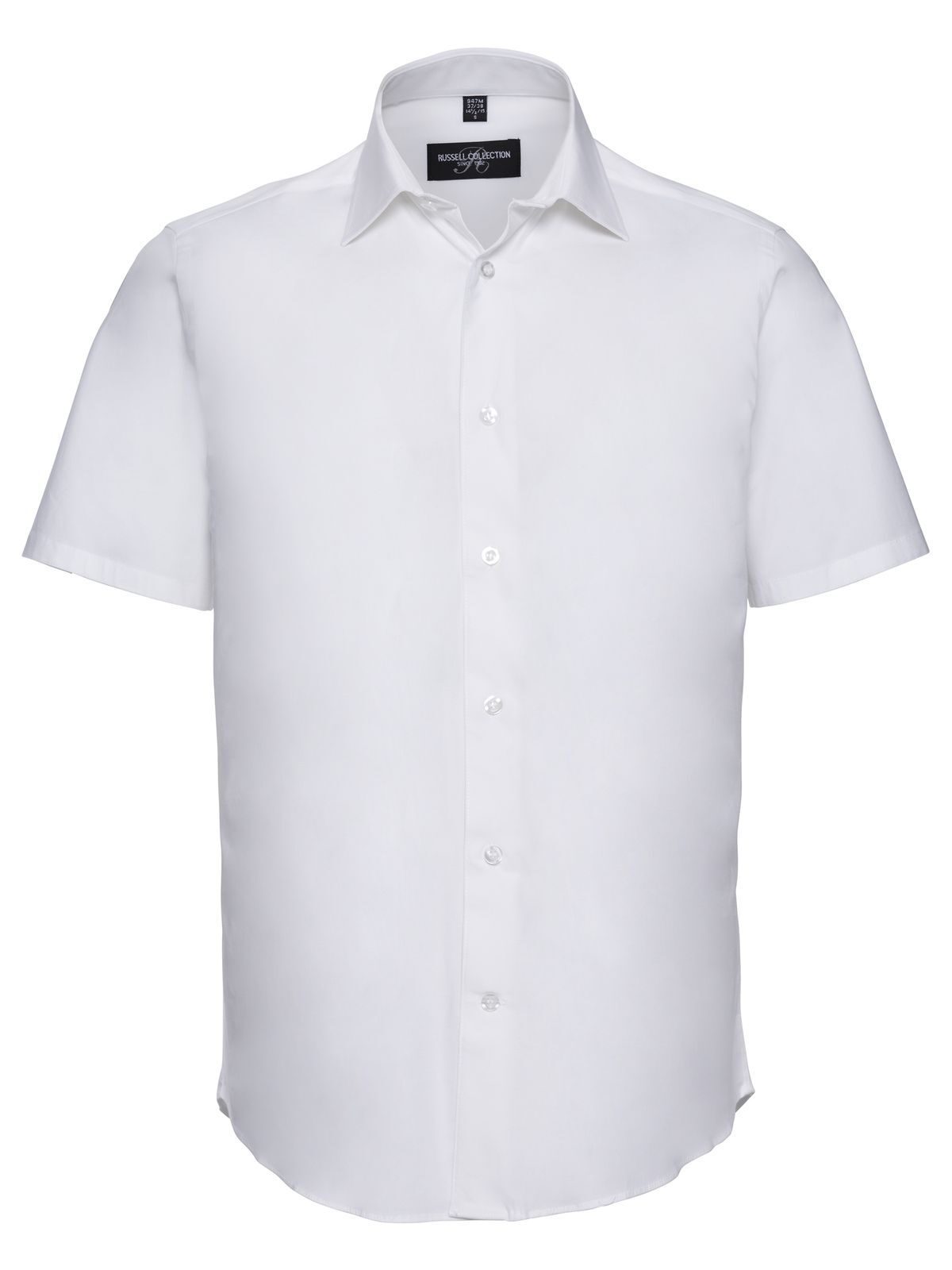 Short Sleeve Easy Care Fitted Shirt Herren Hemd / Bluse – Russell – Farbe Weiß – individuell veredelbar