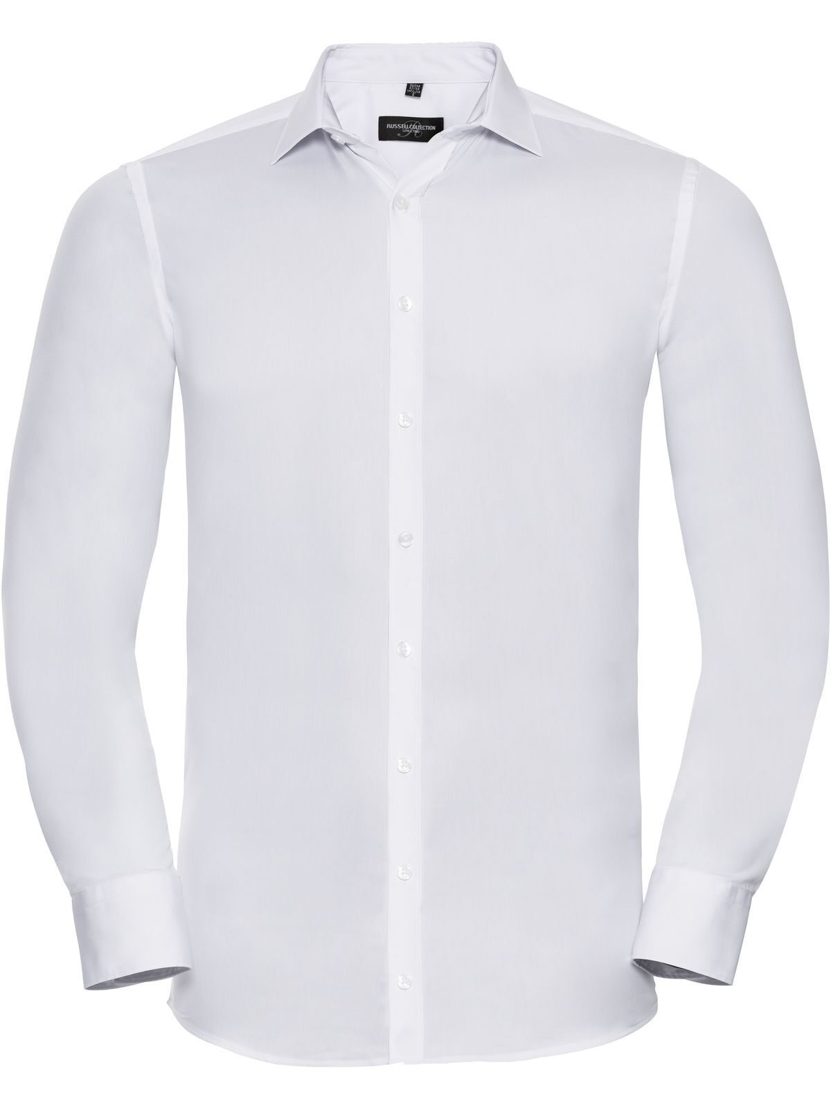 Long Sleeve Ultimate Stretch Herren Hemd / Bluse – Russell – Farbe Weiß – individuell veredelbar