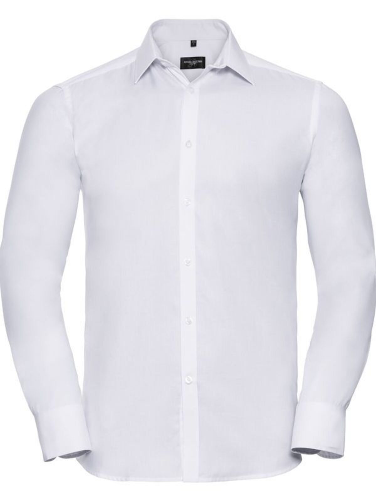 Long Sleeve Tailored Herringbone Shirt Herren Hemd / Bluse – Russell – Farbe Weiß – individuell veredelbar