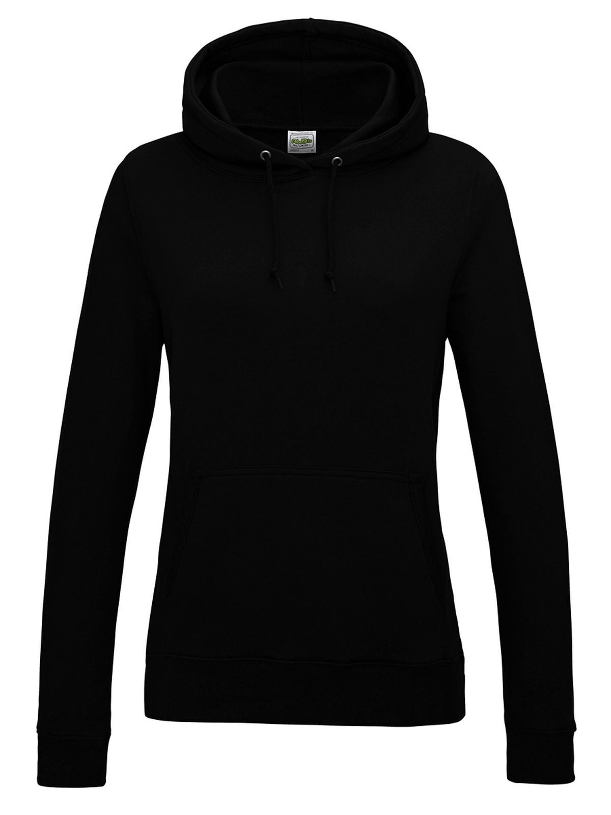 Girlie College Hoodie Damen Sweatshirt / Hoodie – Just Hoods by AWDis – Farbe deep black – individuell veredelbar