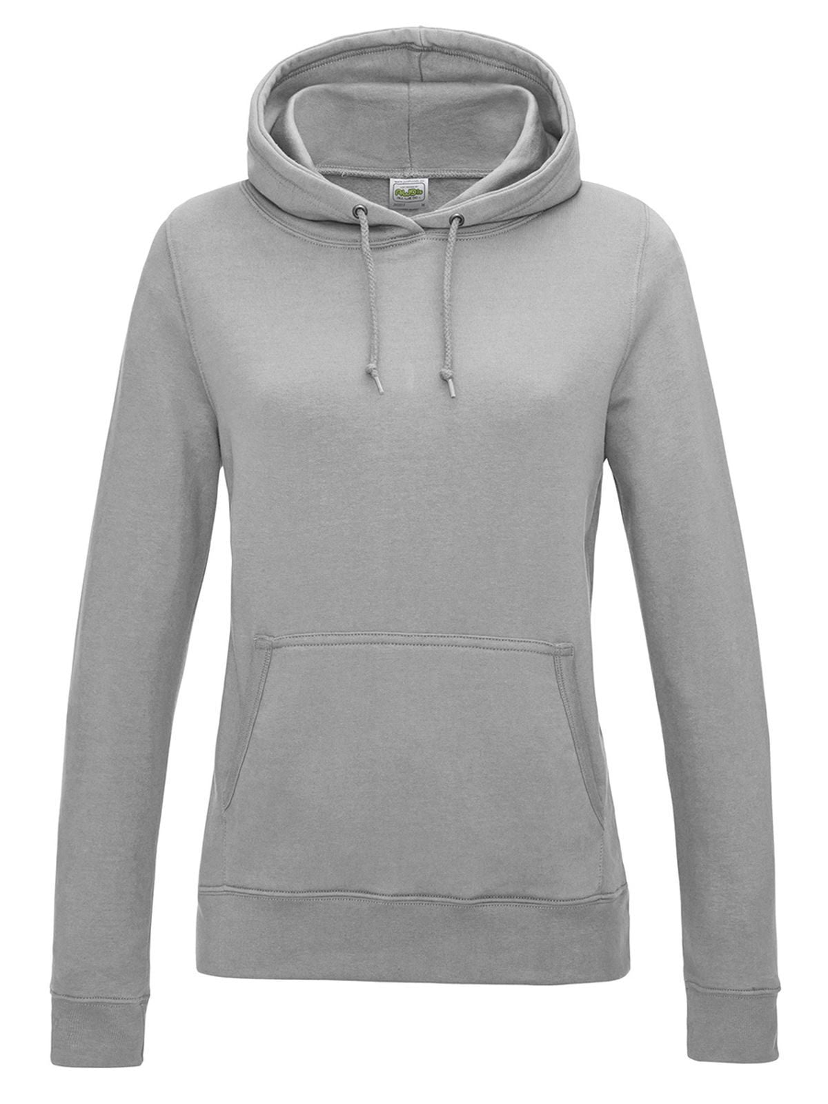 Girlie College Hoodie Damen Sweatshirt / Hoodie – Just Hoods by AWDis – Farbe heather grey – individuell veredelbar