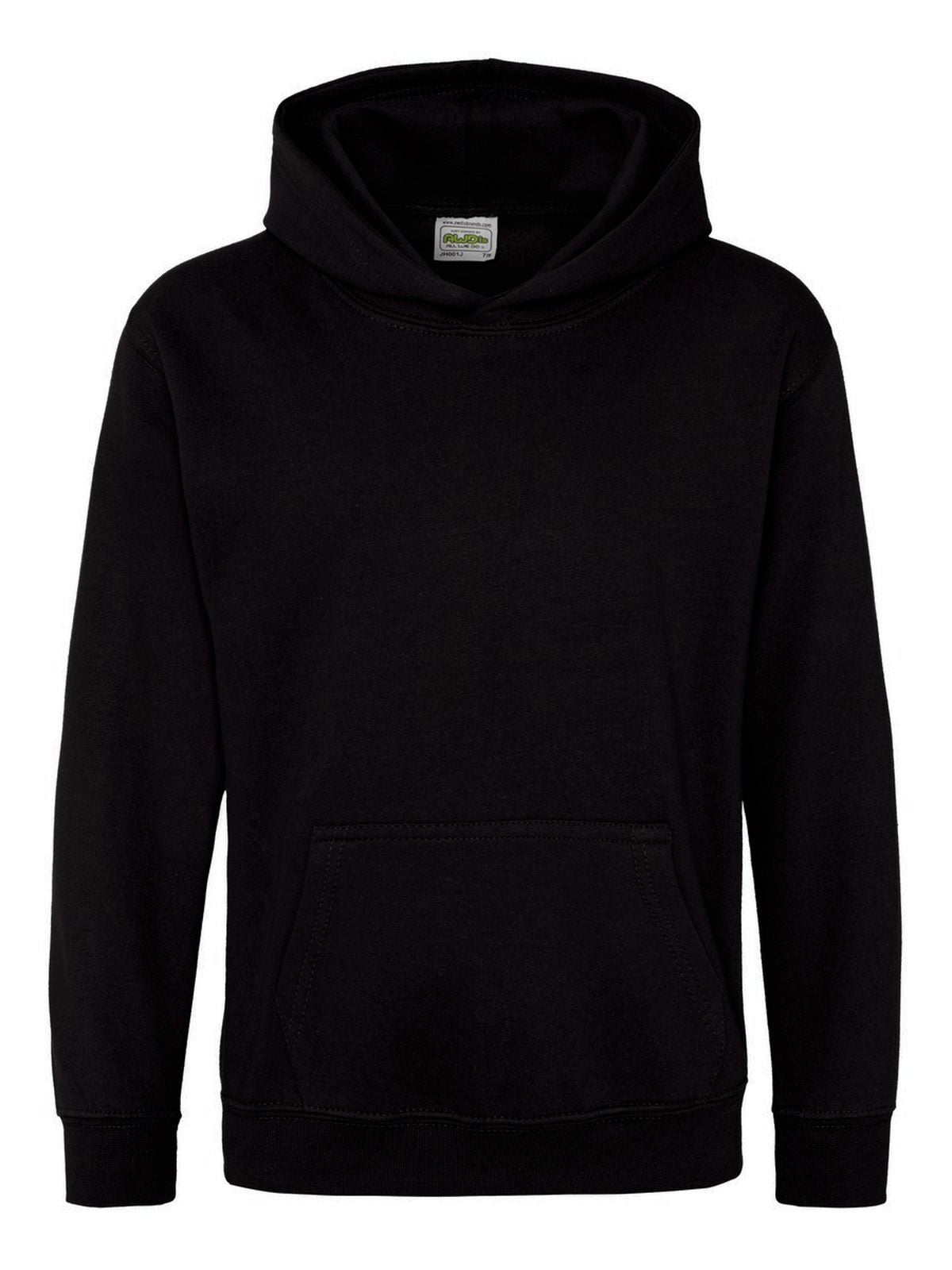 Hoodie Kinder Sweatshirt / Hoodie – Just Hoods by AWDis – Farbe deep black – individuell veredelbar