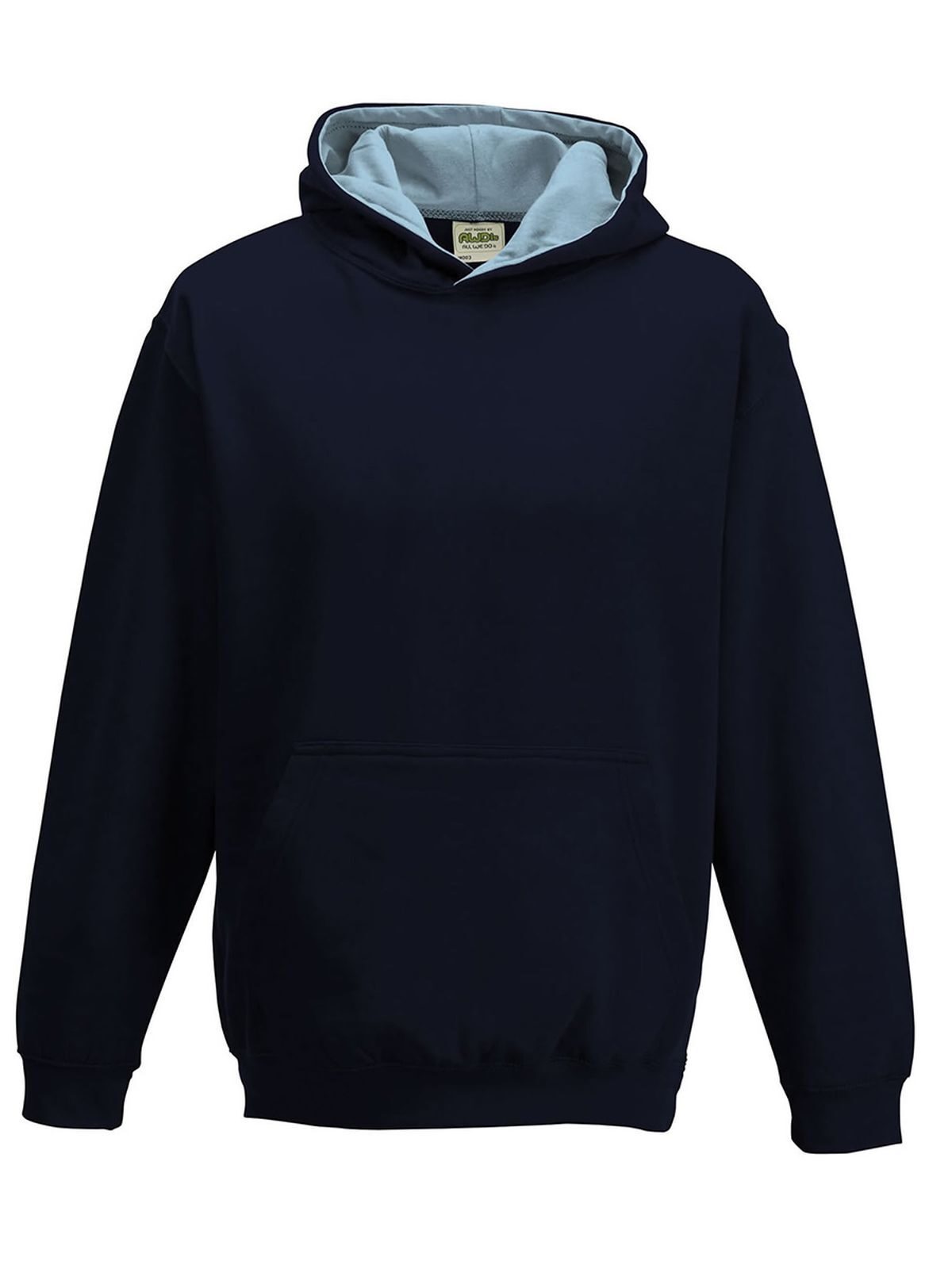 Varsity Hoodie Kinder Sweatshirt / Hoodie – Just Hoods by AWDis – Farbe new french navy/sky – individuell veredelbar