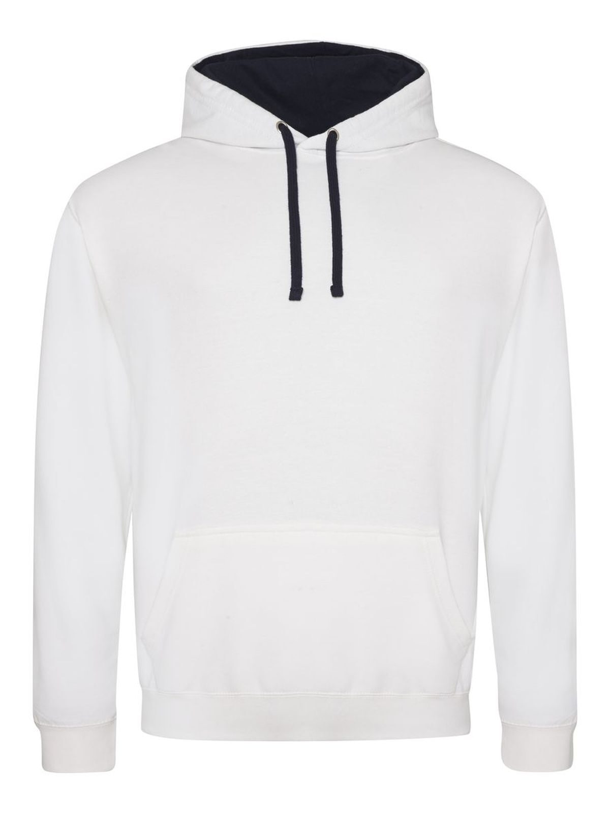 Varsity Hoodie Herren Sweatshirt / Hoodie – Just Hoods by AWDis – Farbe arctic white/french navy – individuell veredelbar