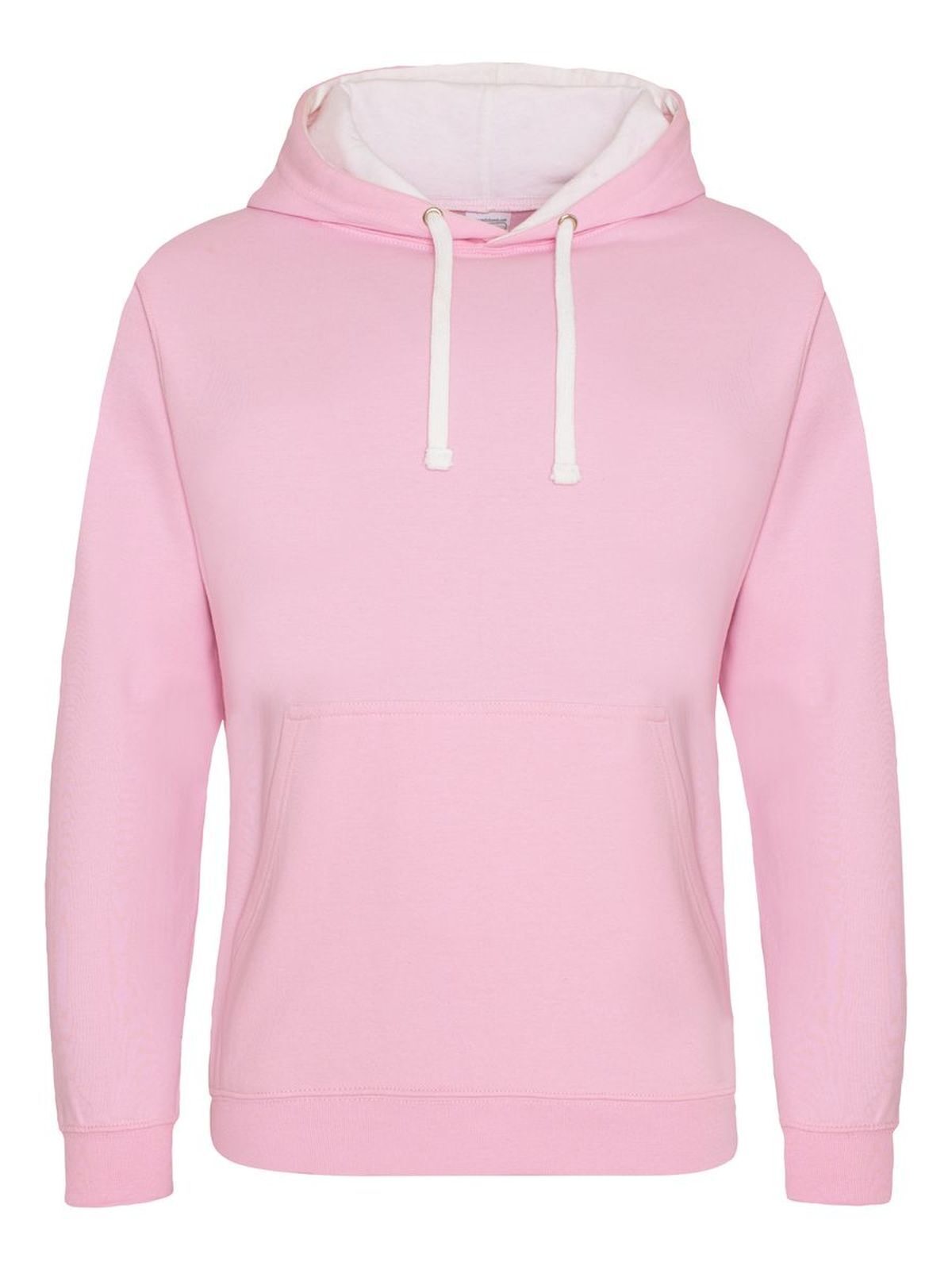 Varsity Hoodie Herren Sweatshirt / Hoodie – Just Hoods by AWDis – Farbe baby pink/arctic white – individuell veredelbar