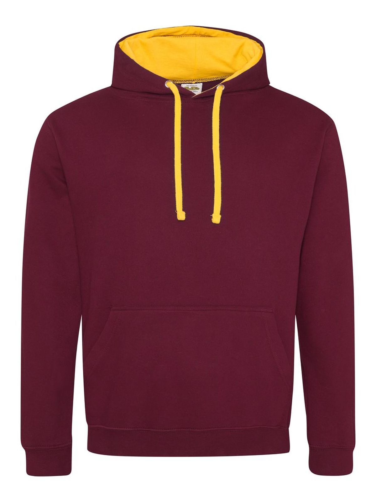 Varsity Hoodie Herren Sweatshirt / Hoodie – Just Hoods by AWDis – Farbe burgundy/gold – individuell veredelbar