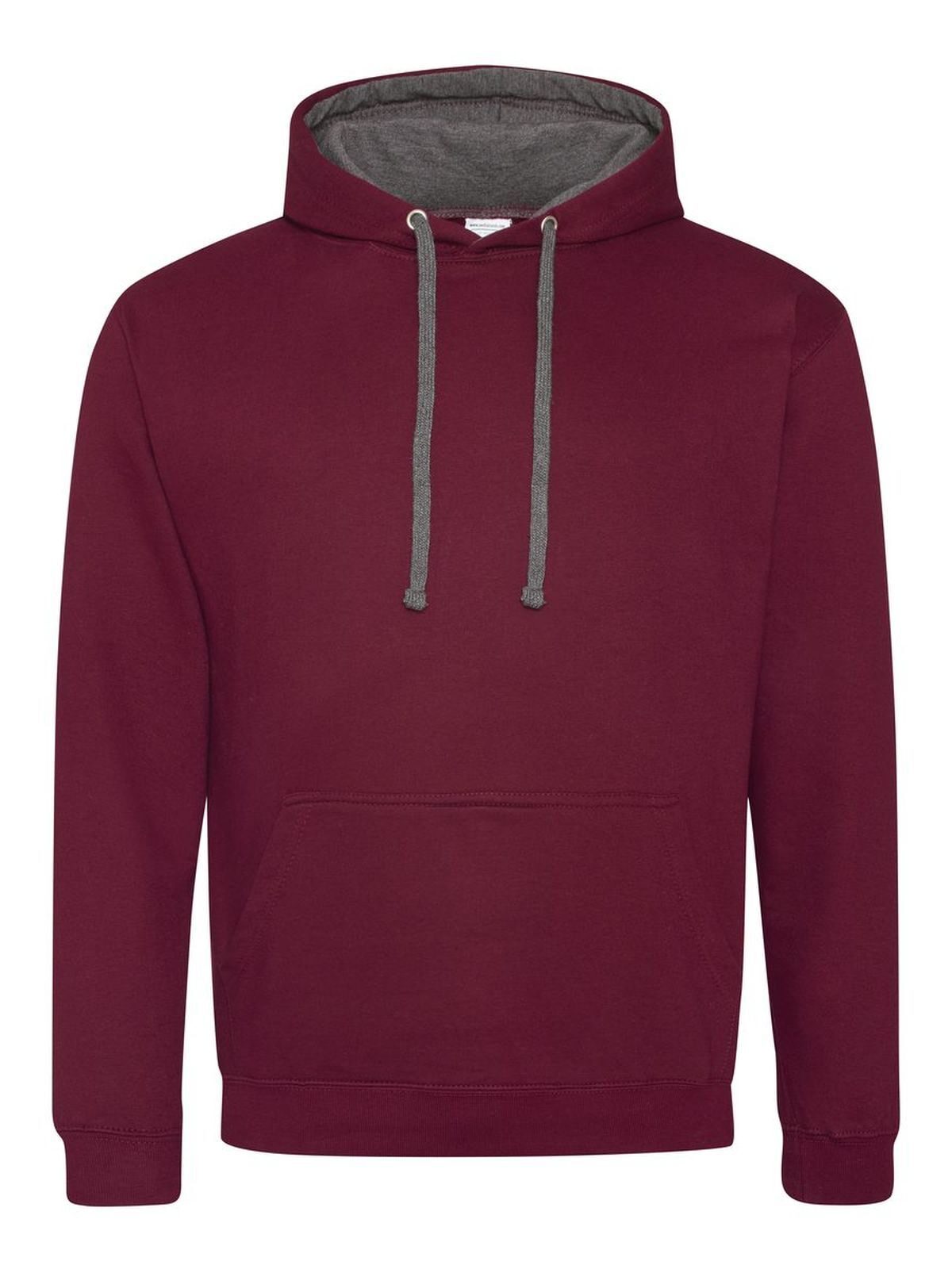 Varsity Hoodie Herren Sweatshirt / Hoodie – Just Hoods by AWDis – Farbe burgundy/charcoal – individuell veredelbar