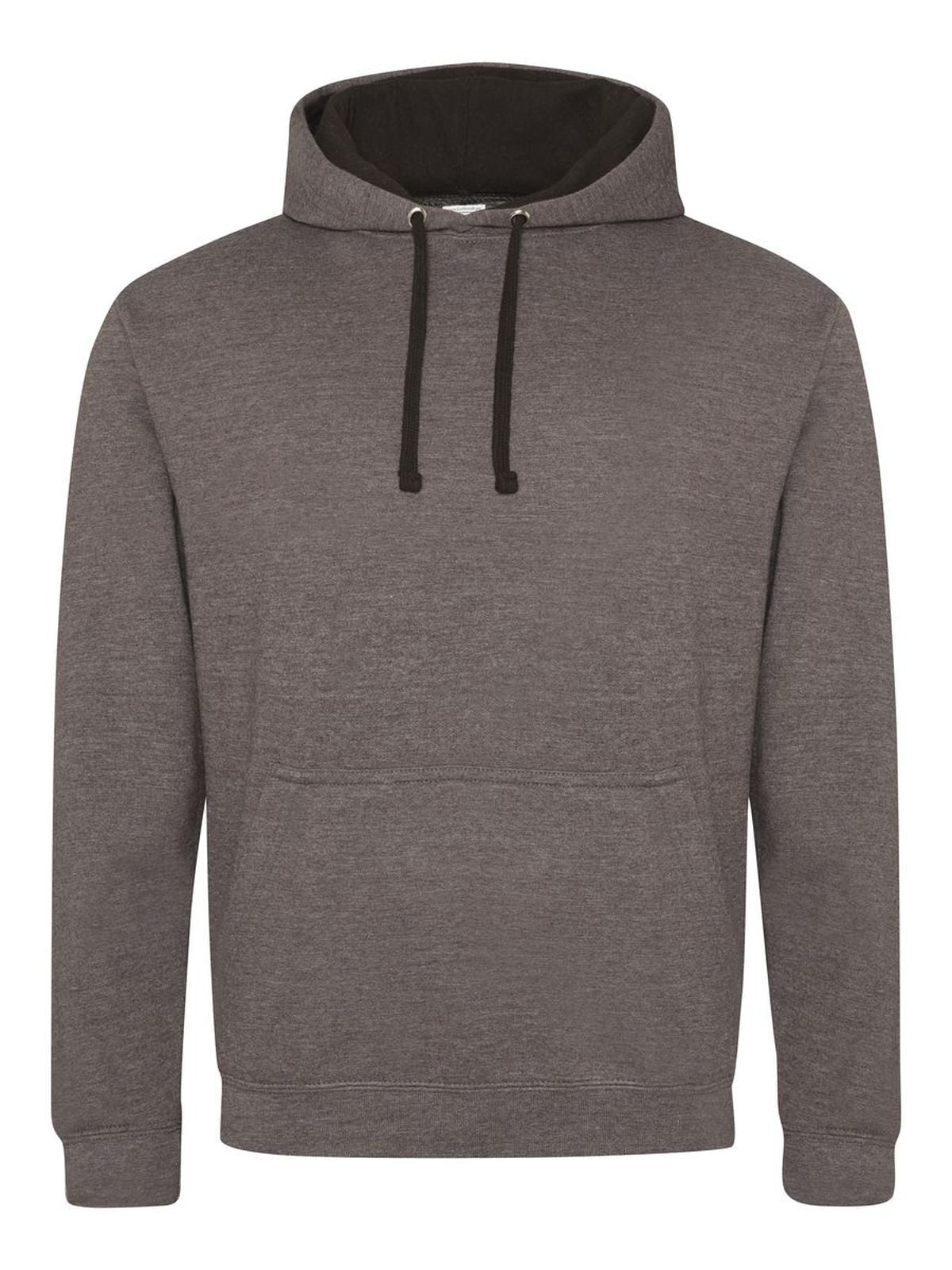 Varsity Hoodie Herren Sweatshirt / Hoodie – Just Hoods by AWDis – Farbe charcoal/jet black – individuell veredelbar