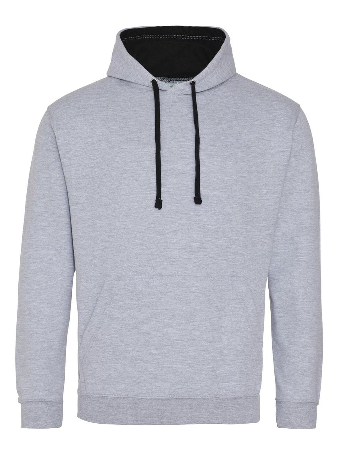 Varsity Hoodie Herren Sweatshirt / Hoodie – Just Hoods by AWDis – Farbe heather grey/jet black – individuell veredelbar