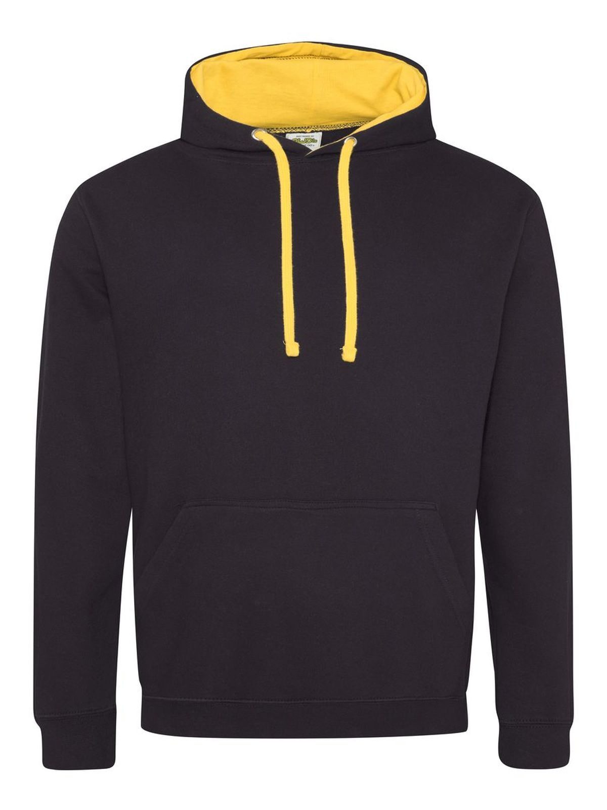 Varsity Hoodie Herren Sweatshirt / Hoodie – Just Hoods by AWDis – Farbe jet black/gold – individuell veredelbar