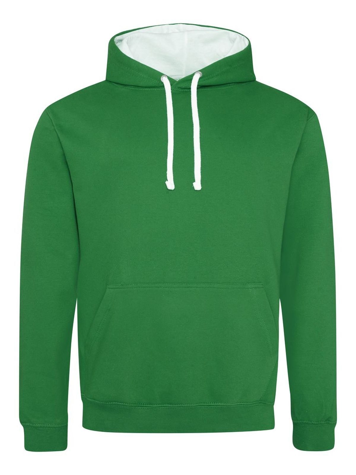 Varsity Hoodie Herren Sweatshirt / Hoodie – Just Hoods by AWDis – Farbe kelly/arctic white – individuell veredelbar