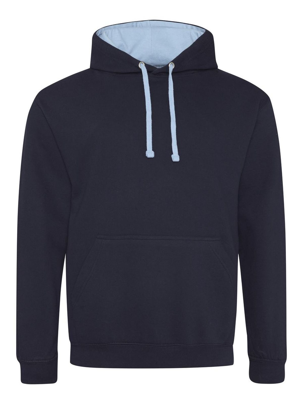 Varsity Hoodie Herren Sweatshirt / Hoodie – Just Hoods by AWDis – Farbe new french navy/sky – individuell veredelbar
