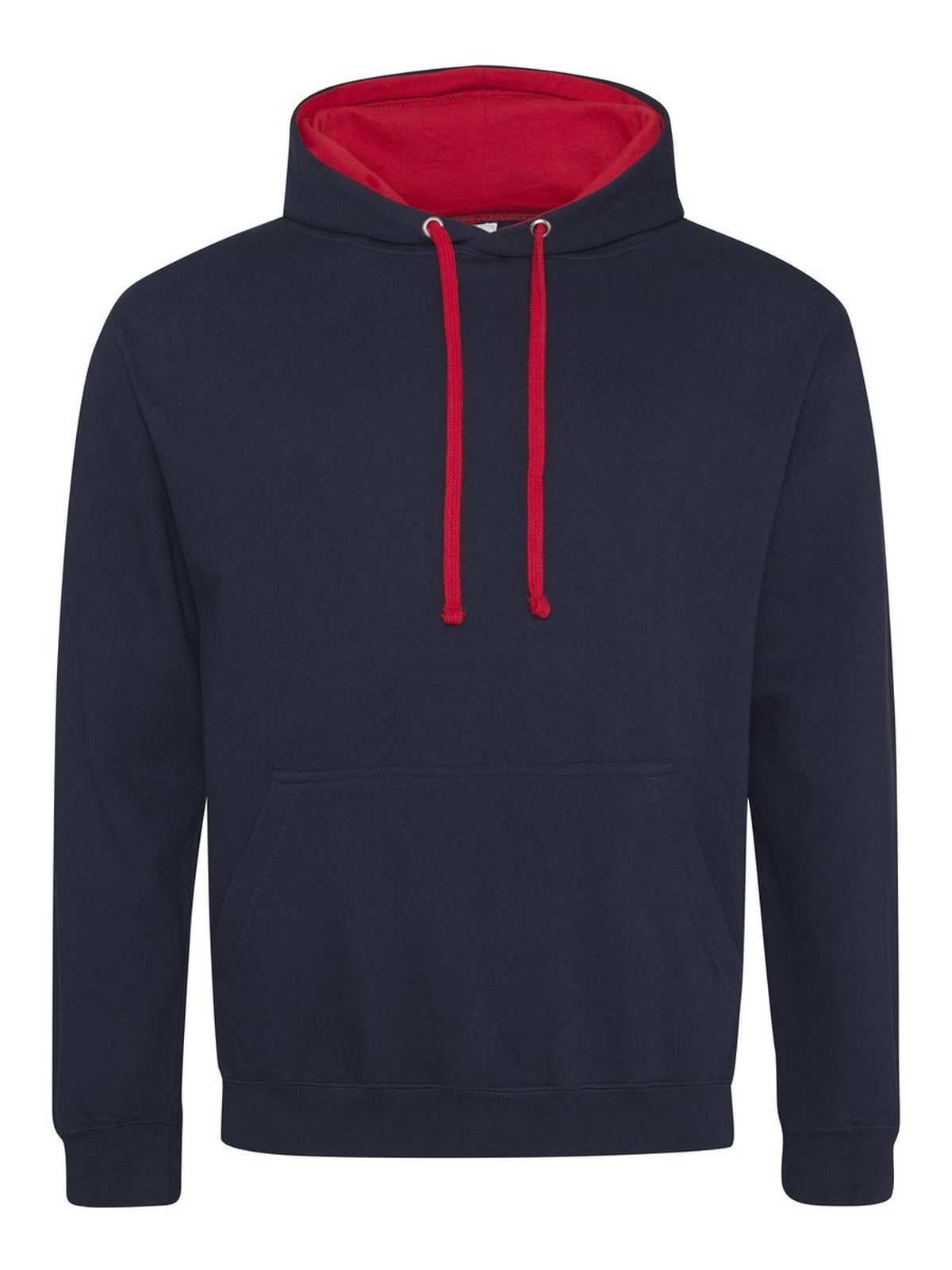 Varsity Hoodie Herren Sweatshirt / Hoodie – Just Hoods by AWDis – Farbe new french navy/fire red – individuell veredelbar
