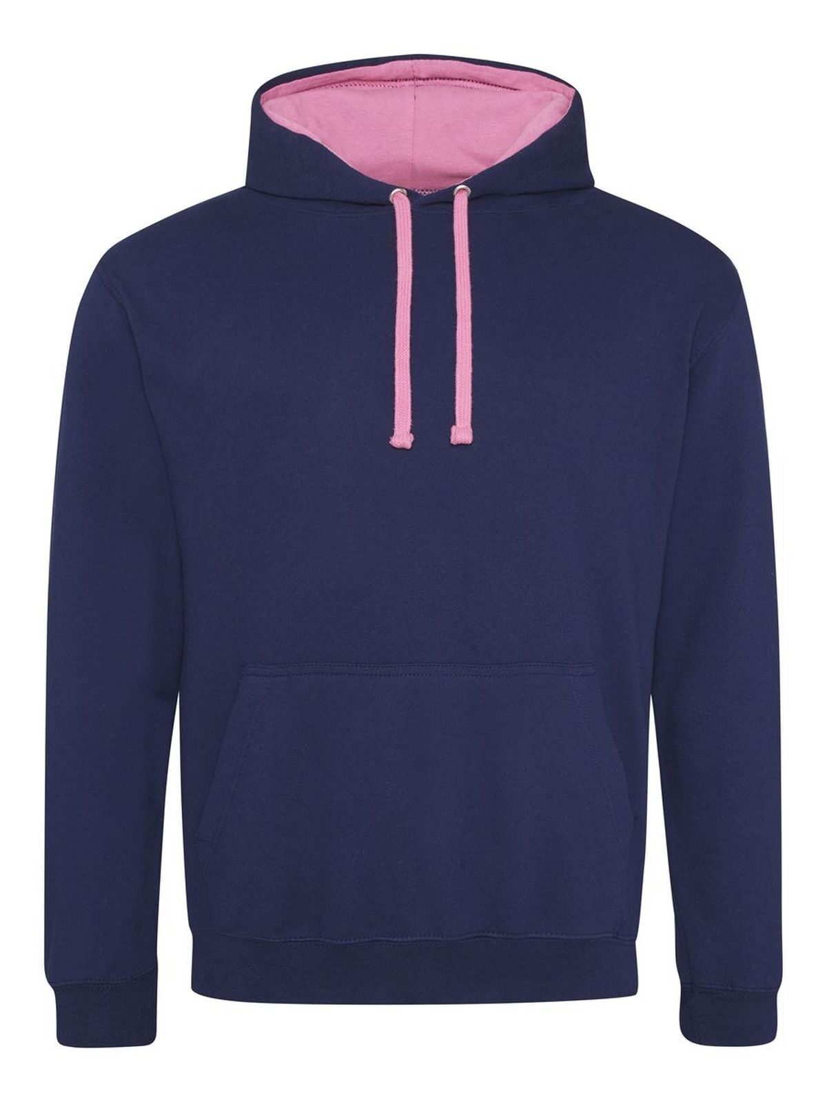 Varsity Hoodie Herren Sweatshirt / Hoodie – Just Hoods by AWDis – Farbe oxford navy/candyfloss pink – individuell veredelbar