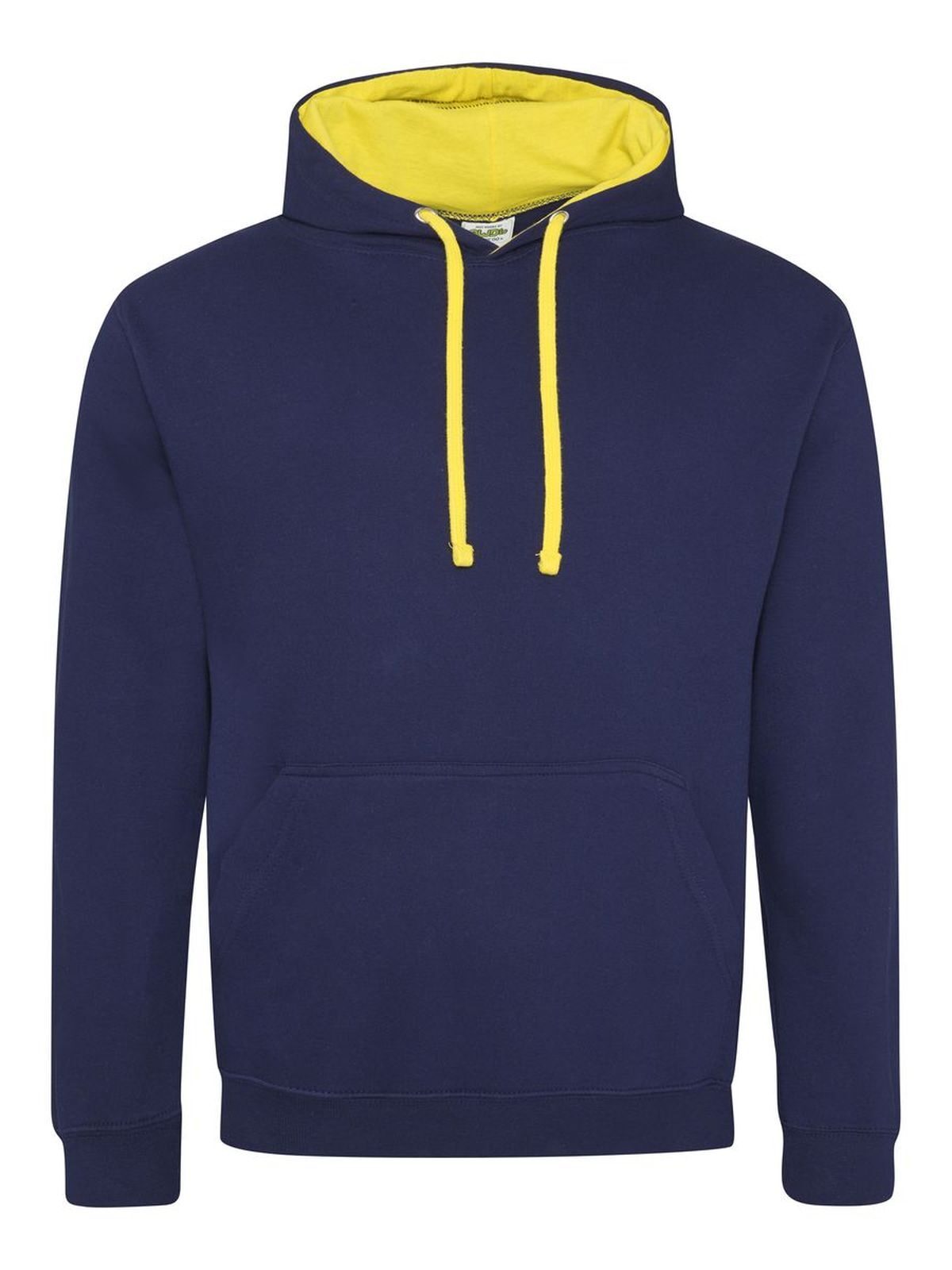 Varsity Hoodie Herren Sweatshirt / Hoodie – Just Hoods by AWDis – Farbe oxford navy/sun yellow – individuell veredelbar