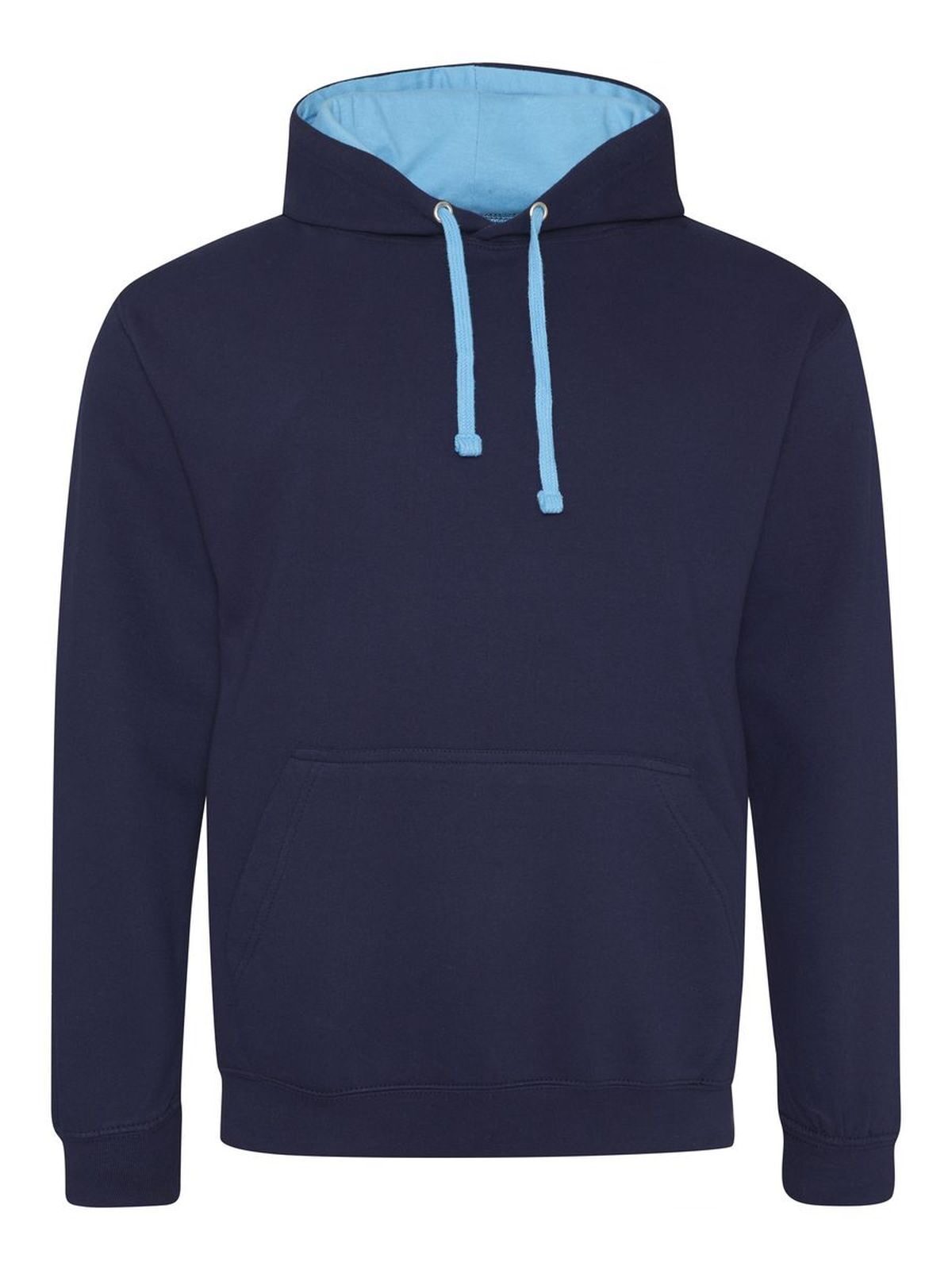 Varsity Hoodie Herren Sweatshirt / Hoodie – Just Hoods by AWDis – Farbe oxford navy/hawaiian blue – individuell veredelbar