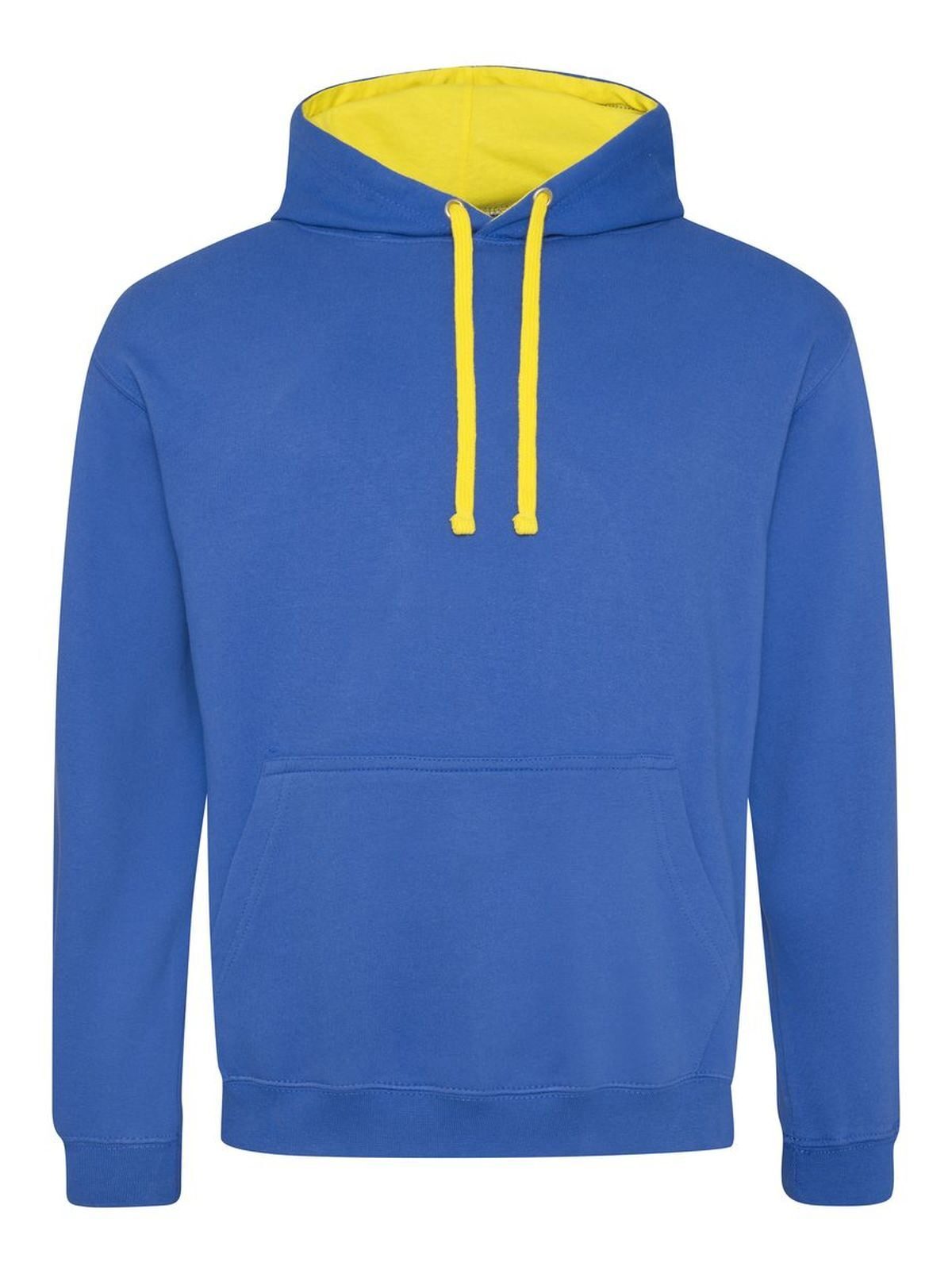 Varsity Hoodie Herren Sweatshirt / Hoodie – Just Hoods by AWDis – Farbe royal/sun yellow – individuell veredelbar
