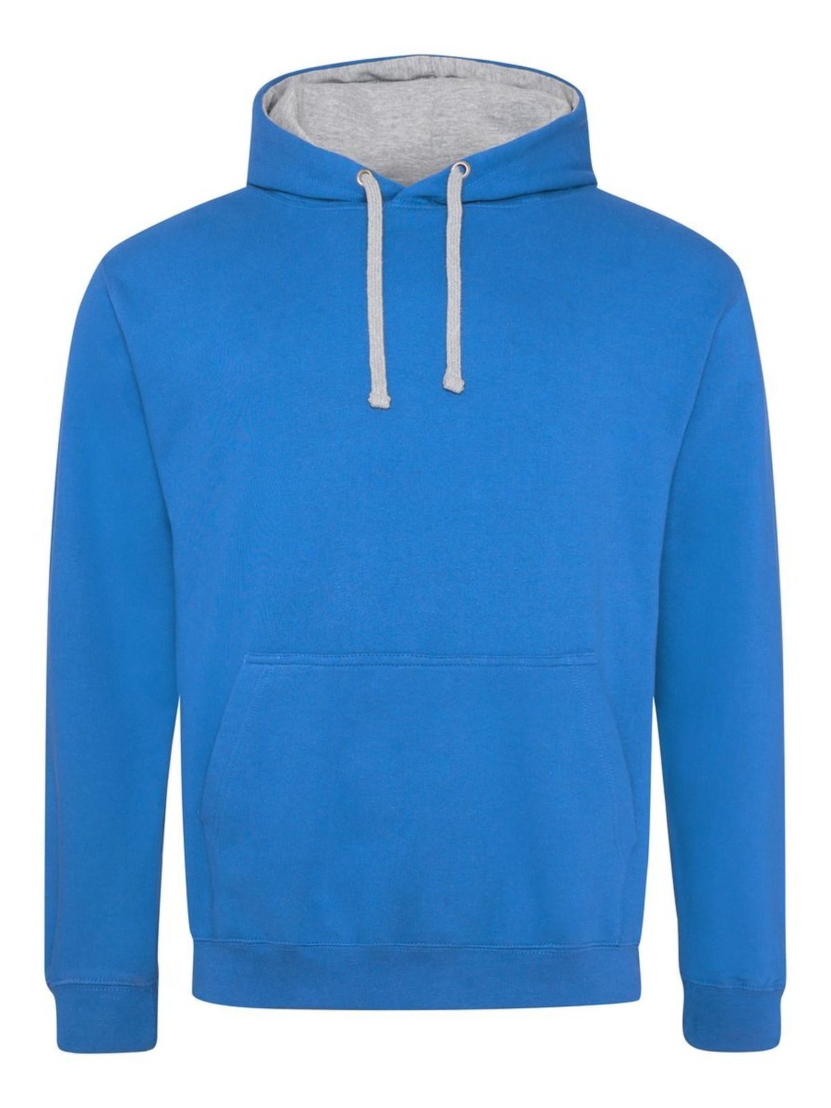 Varsity Hoodie Herren Sweatshirt / Hoodie – Just Hoods by AWDis – Farbe sapphire blue/heather grey – individuell veredelbar