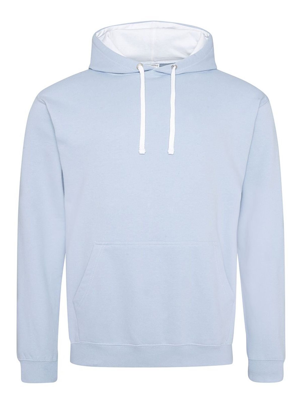 Varsity Hoodie Herren Sweatshirt / Hoodie – Just Hoods by AWDis – Farbe sky/arctic white – individuell veredelbar