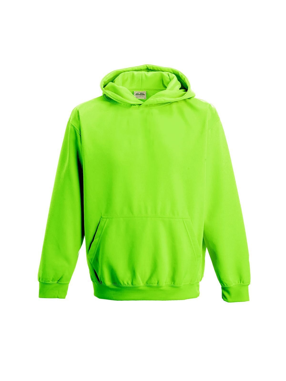 Electric Hoodie Kinder Sweatshirt / Hoodie – Just Hoods by AWDis – Farbe electric green – individuell veredelbar