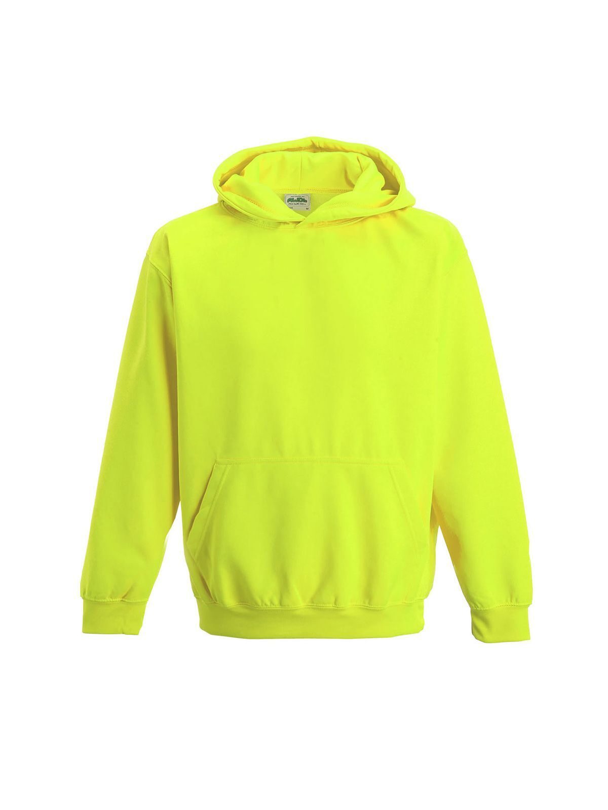 Electric Hoodie Kinder Sweatshirt / Hoodie – Just Hoods by AWDis – Farbe electric yellow – individuell veredelbar