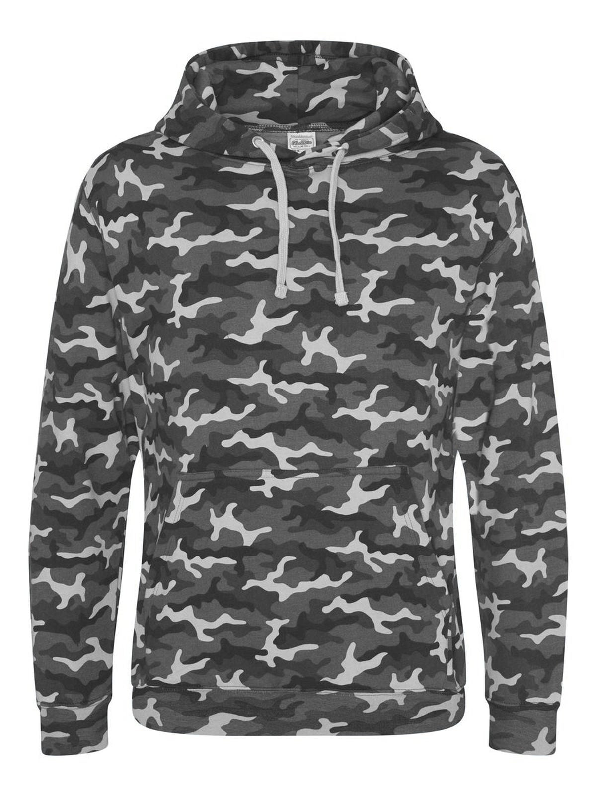 Camo Hoodie Kinder Sweatshirt / Hoodie – Just Hoods by AWDis – Farbe black camo – individuell veredelbar