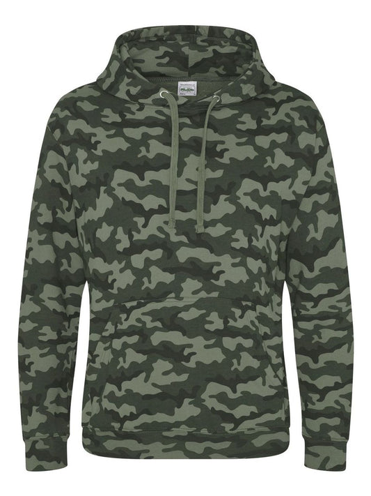 Camo Hoodie Kinder Sweatshirt / Hoodie – Just Hoods by AWDis – Farbe green camo – individuell veredelbar