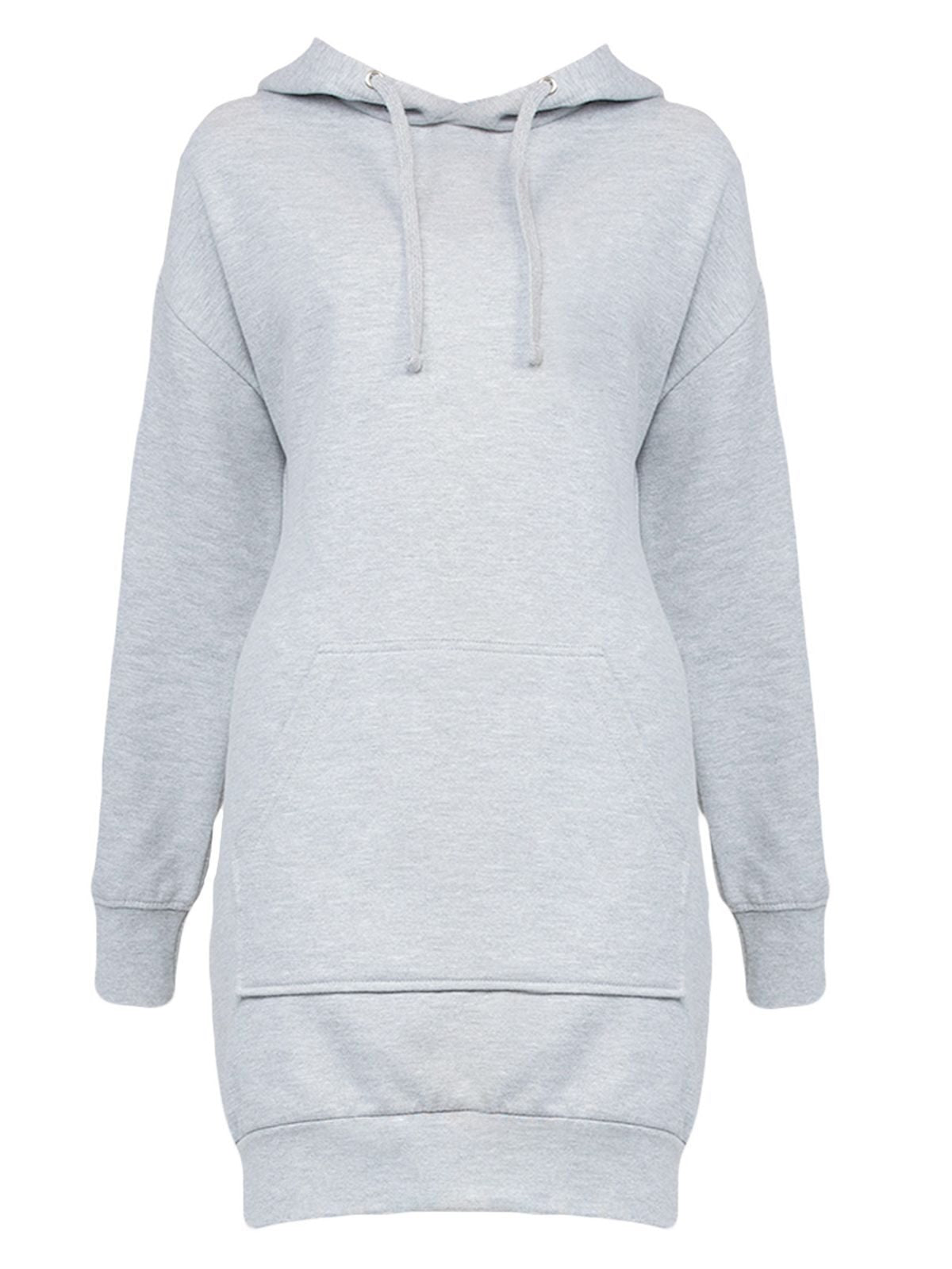 Hoodie Dress Damen Sweatshirt / Hoodie – Just Hoods by AWDis – Farbe heather grey – individuell veredelbar