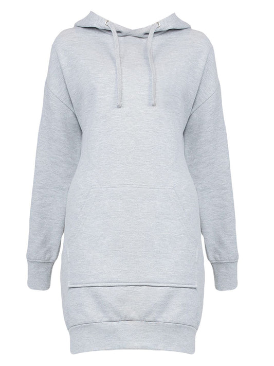 Hoodie Dress Damen Sweatshirt / Hoodie – Just Hoods by AWDis – Farbe heather grey – individuell veredelbar