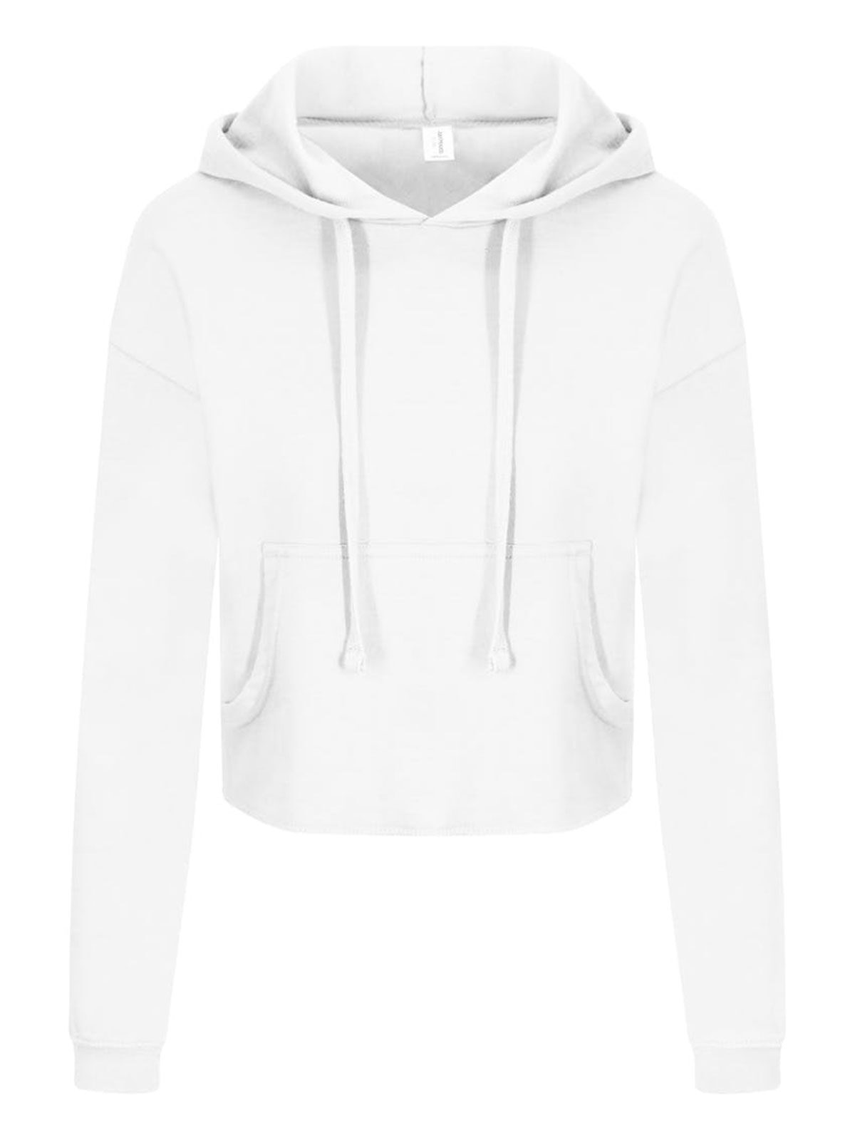 Girlie Cropped Hoodie Damen Sweatshirt / Hoodie – Just Hoods by AWDis – Farbe arctic white – individuell veredelbar