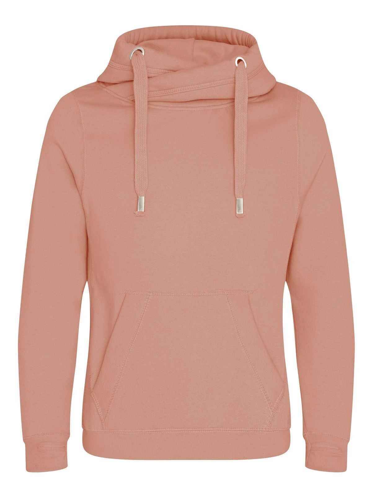 Cross Neck Hoodie Herren Sweatshirt / Hoodie – Just Hoods by AWDis – Farbe dusty pink – individuell veredelbar