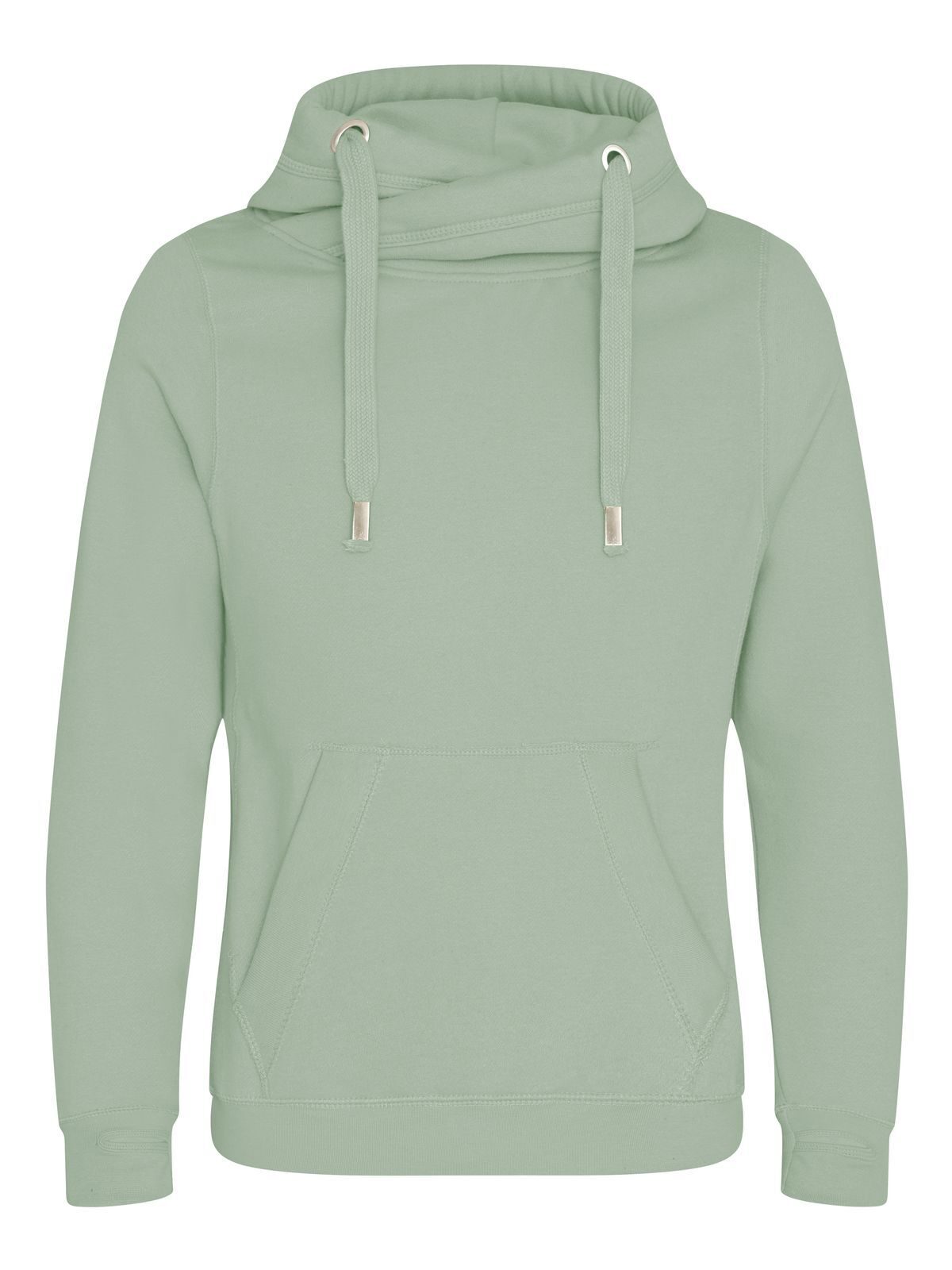 Cross Neck Hoodie Herren Sweatshirt / Hoodie – Just Hoods by AWDis – Farbe dusty green – individuell veredelbar