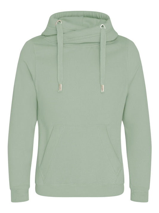 Cross Neck Hoodie Herren Sweatshirt / Hoodie – Just Hoods by AWDis – Farbe dusty green – individuell veredelbar