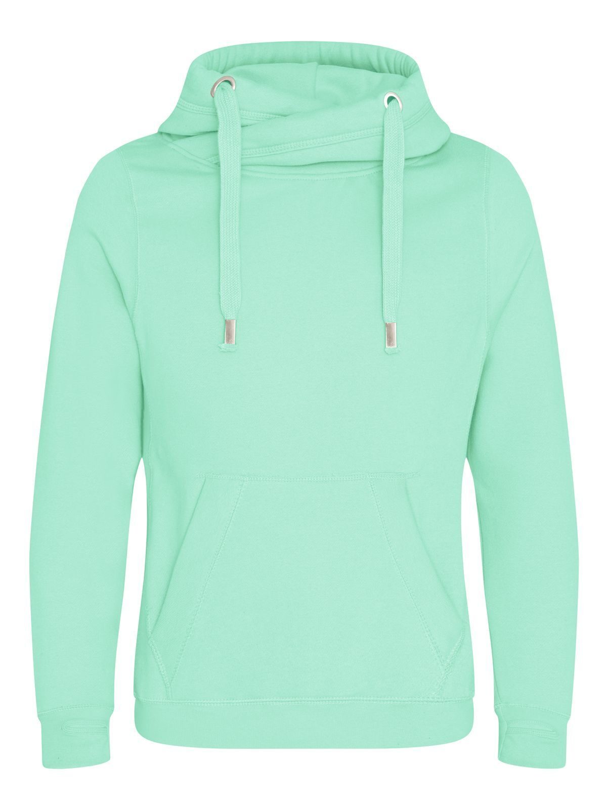 Cross Neck Hoodie Herren Sweatshirt / Hoodie – Just Hoods by AWDis – Farbe peppermint – individuell veredelbar