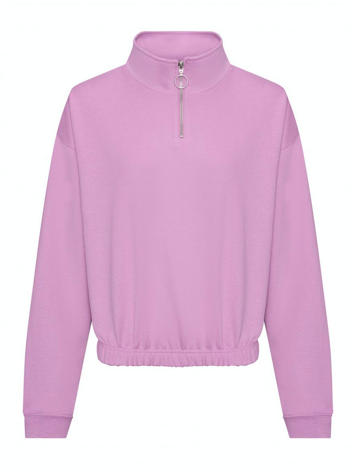 Cropped ½ Zip Sweat Damen Sweatshirt / Hoodie – Just Hoods by AWDis – Farbe lavender – individuell veredelbar