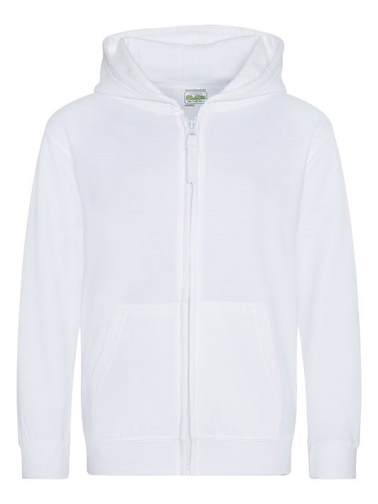 Zoodie Kinder Sweatshirt / Hoodie – Just Hoods by AWDis – Farbe arctic white – individuell veredelbar