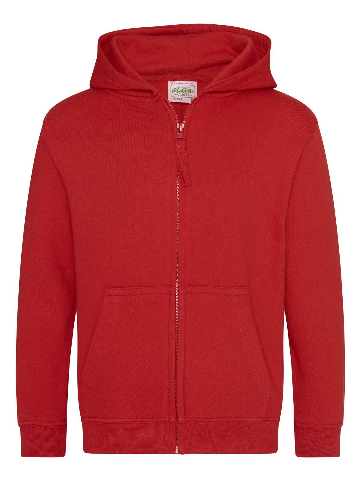 Zoodie Kinder Sweatshirt / Hoodie – Just Hoods by AWDis – Farbe fire red – individuell veredelbar