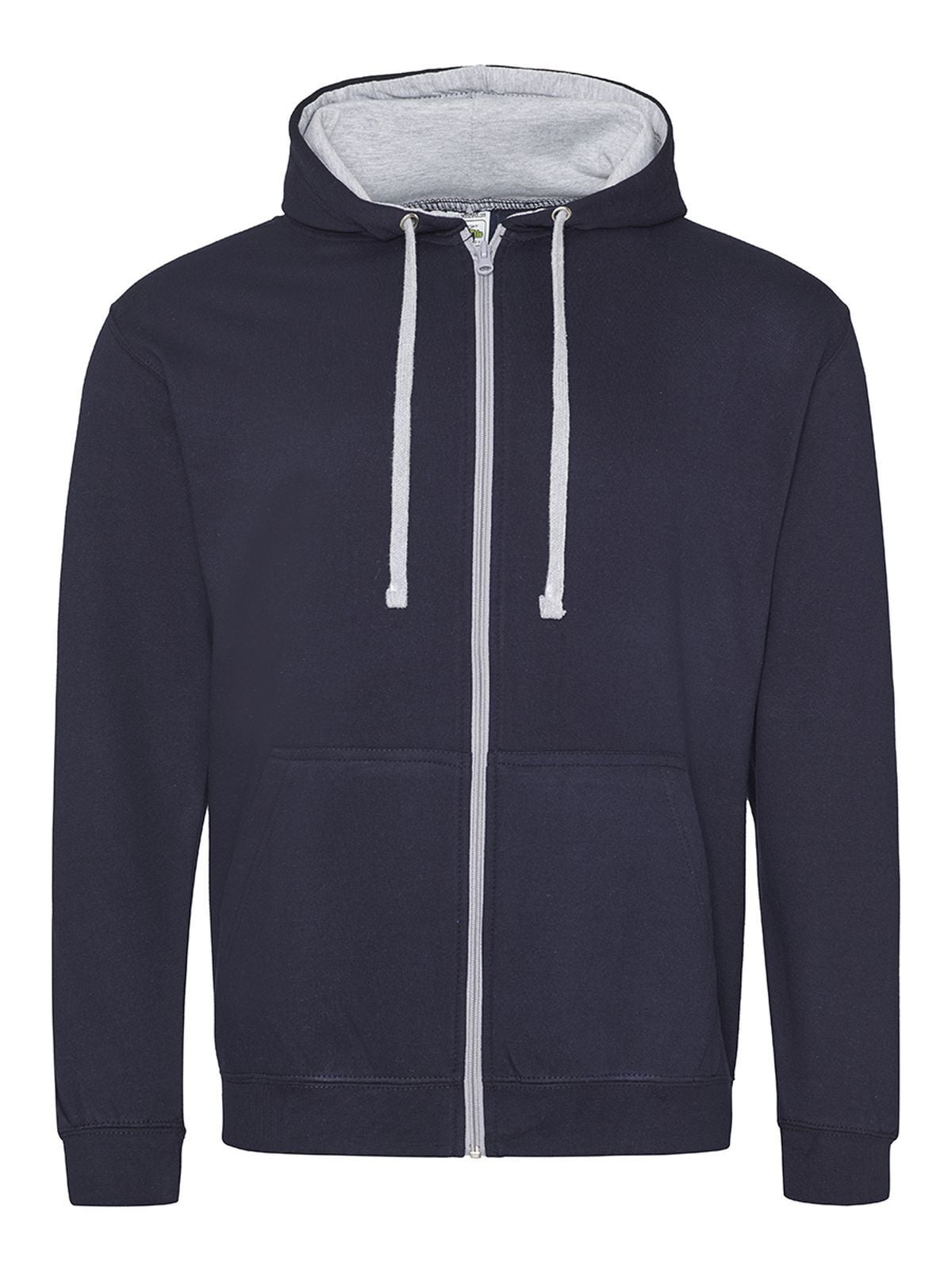 Varsity Zoodie Herren Sweatshirt / Hoodie – Just Hoods by AWDis – Farbe new french navy/heather grey – individuell veredelbar