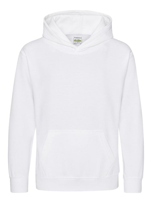 Organic Hoodie Kinder Sweatshirt / Hoodie – Just Hoods by AWDis – Farbe arctic white – individuell veredelbar