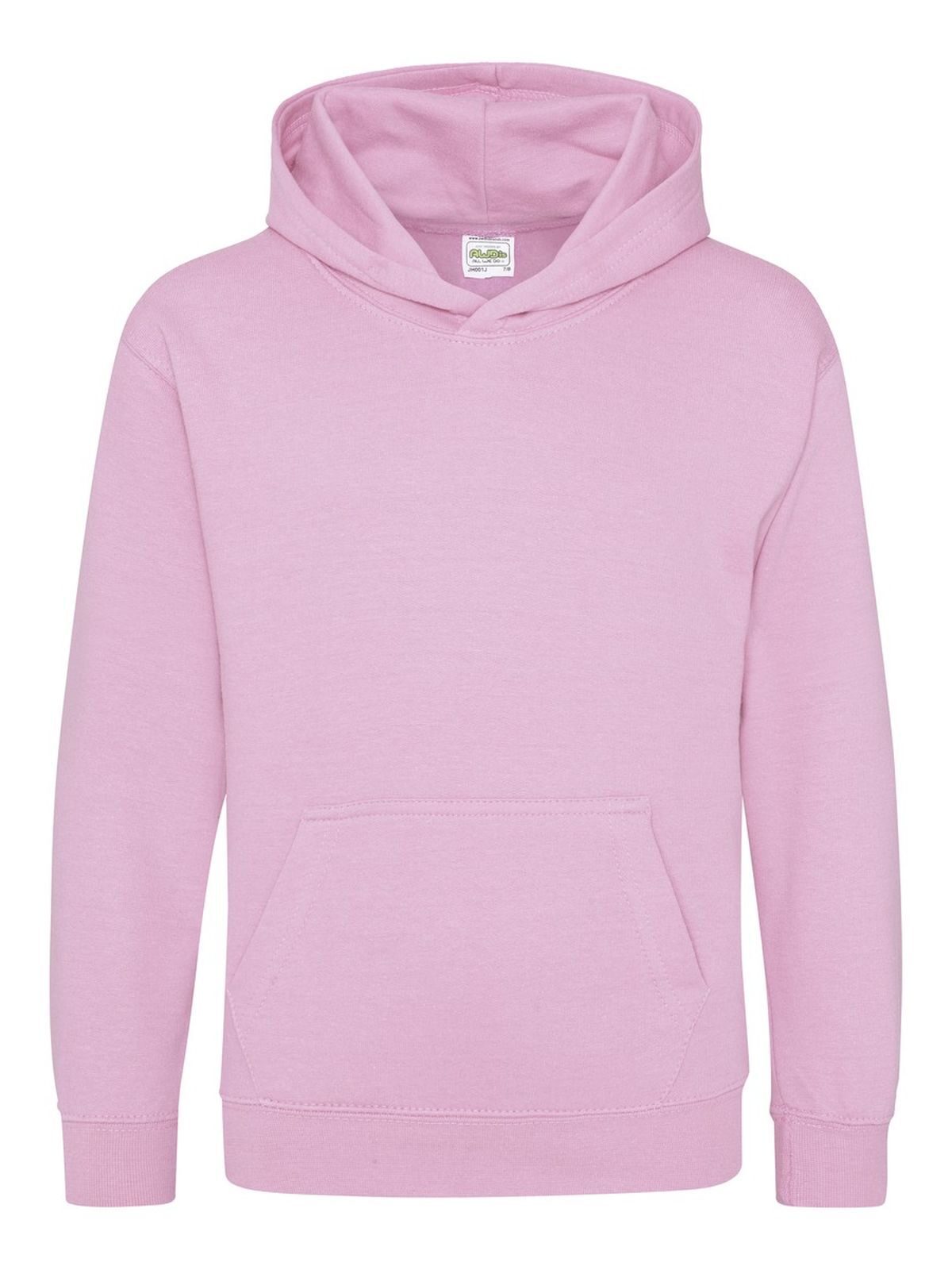Organic Hoodie Kinder Sweatshirt / Hoodie – Just Hoods by AWDis – Farbe baby pink – individuell veredelbar