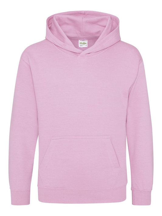 Organic Hoodie Kinder Sweatshirt / Hoodie – Just Hoods by AWDis – Farbe baby pink – individuell veredelbar