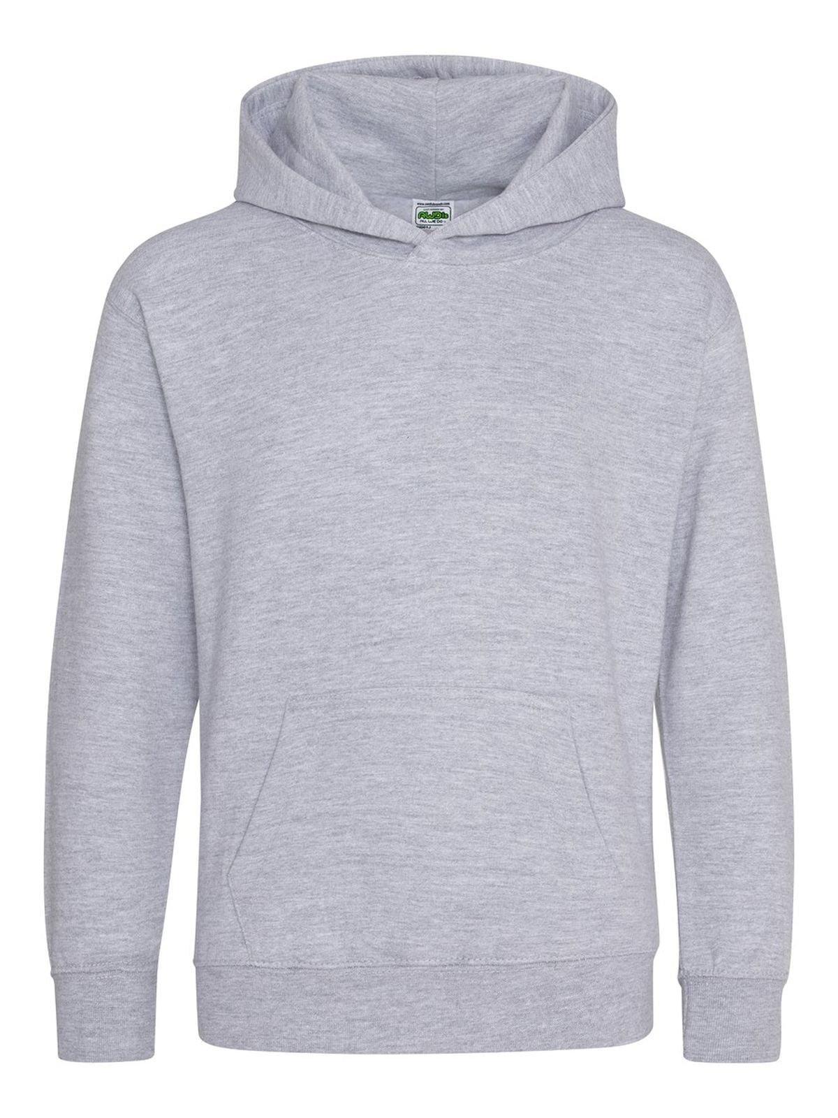 Organic Hoodie Kinder Sweatshirt / Hoodie – Just Hoods by AWDis – Farbe heather grey – individuell veredelbar